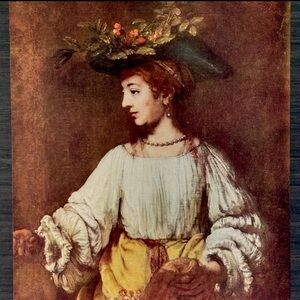 FLORA, 1650 REMBRANDT Original Vintage Fine Art 1950’s Print USA Printed Antique